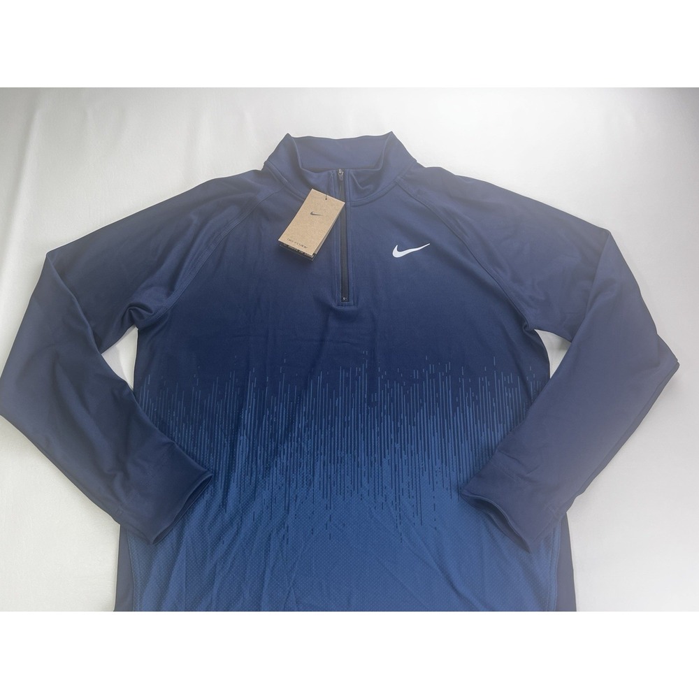 Nike Dri-FIT ADV Mens Medium Navy Blue Gradient Quarter Zip Pullover DH0982-451